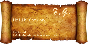 Holik Gordon névjegykártya